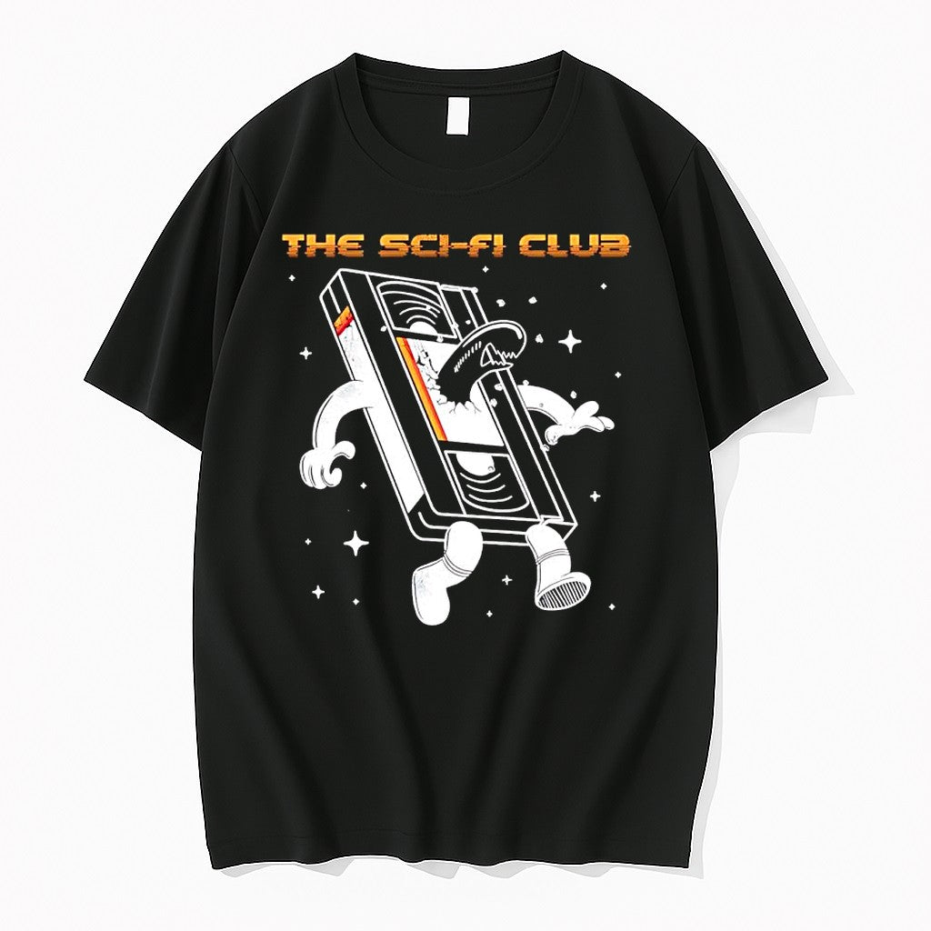 Original The Sci Fi Club Retro Vhs Tape Alien Monster - Adult & Kids T-Shirts, Sweatshirts & Hoodies apparel design preview 1