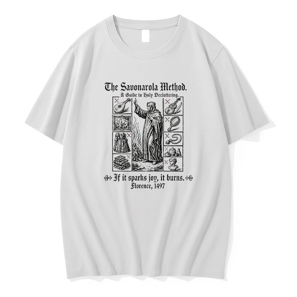 Original The Savonarola Method If It Sparks Joy Burns - Adult & Kids T-Shirts, Sweatshirts & Hoodies apparel design preview 1