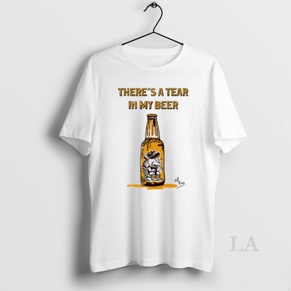 Original Theres A Tear In My Beer Cowboy Armadillo - Adult & Kids T-Shirts, Sweatshirts & Hoodies apparel design preview 1