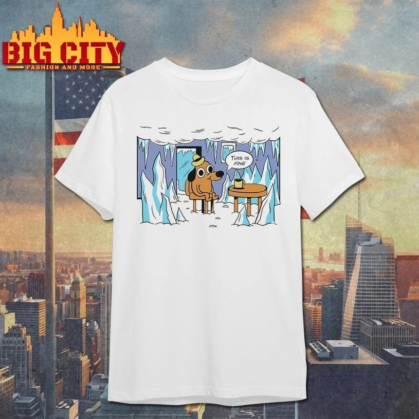Original This Is Fine, Everything Frozen - Adult & Kids T-Shirts, Sweatshirts & Hoodies apparel design preview 1