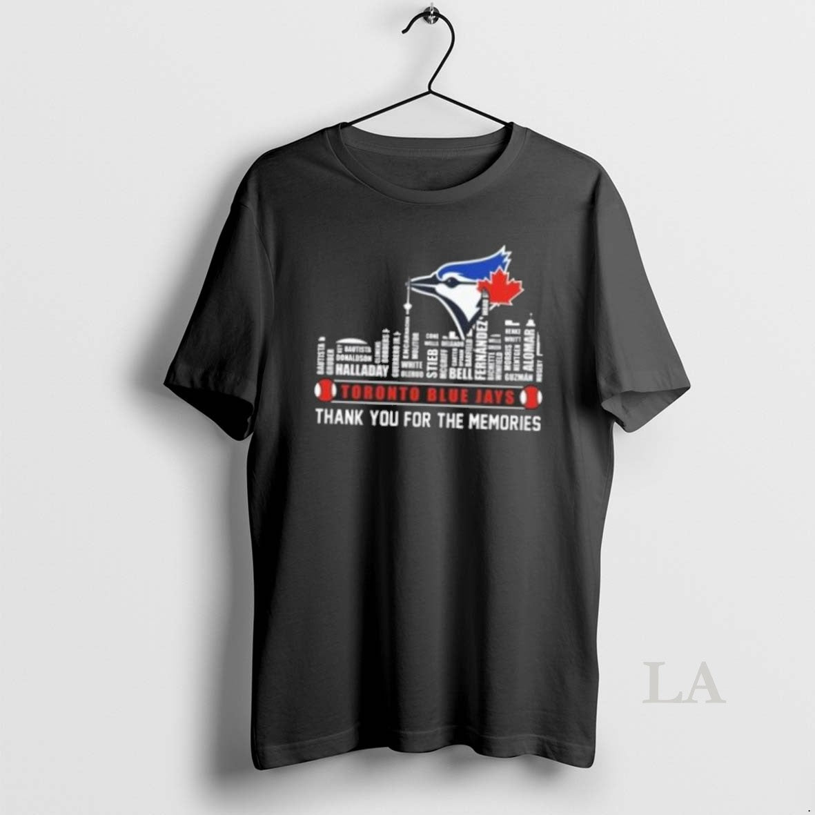Original Toronto Blue Jays Skyline Names Thank You - Adult & Kids T-Shirts, Sweatshirts & Hoodies apparel design preview 1