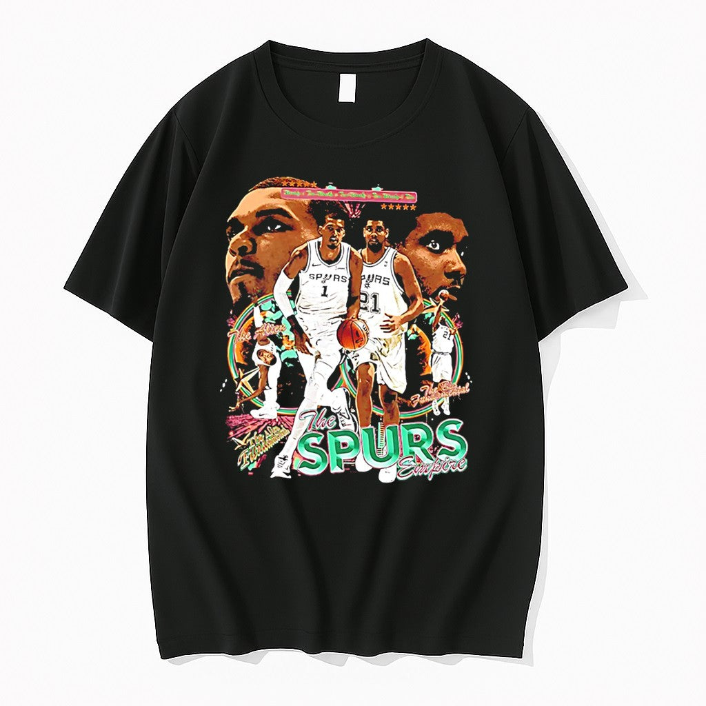 Original Victor Wembanyama And Tim Duncan Basketball - Adult & Kids T-Shirts, Sweatshirts & Hoodies apparel design preview 1