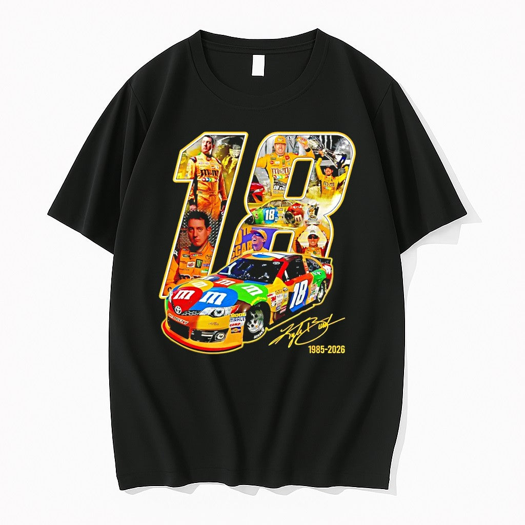 Original Vintage Kyle Busch 18 Tribute Nascar Legend - Adult & Kids T-Shirts, Sweatshirts & Hoodies apparel design preview 1