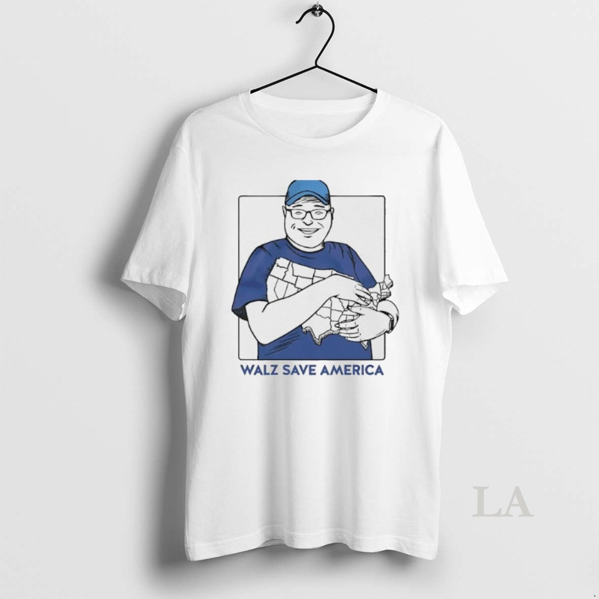 Original Walz Save America Hugging Map - Adult & Kids T-Shirts, Sweatshirts & Hoodies apparel design preview 1