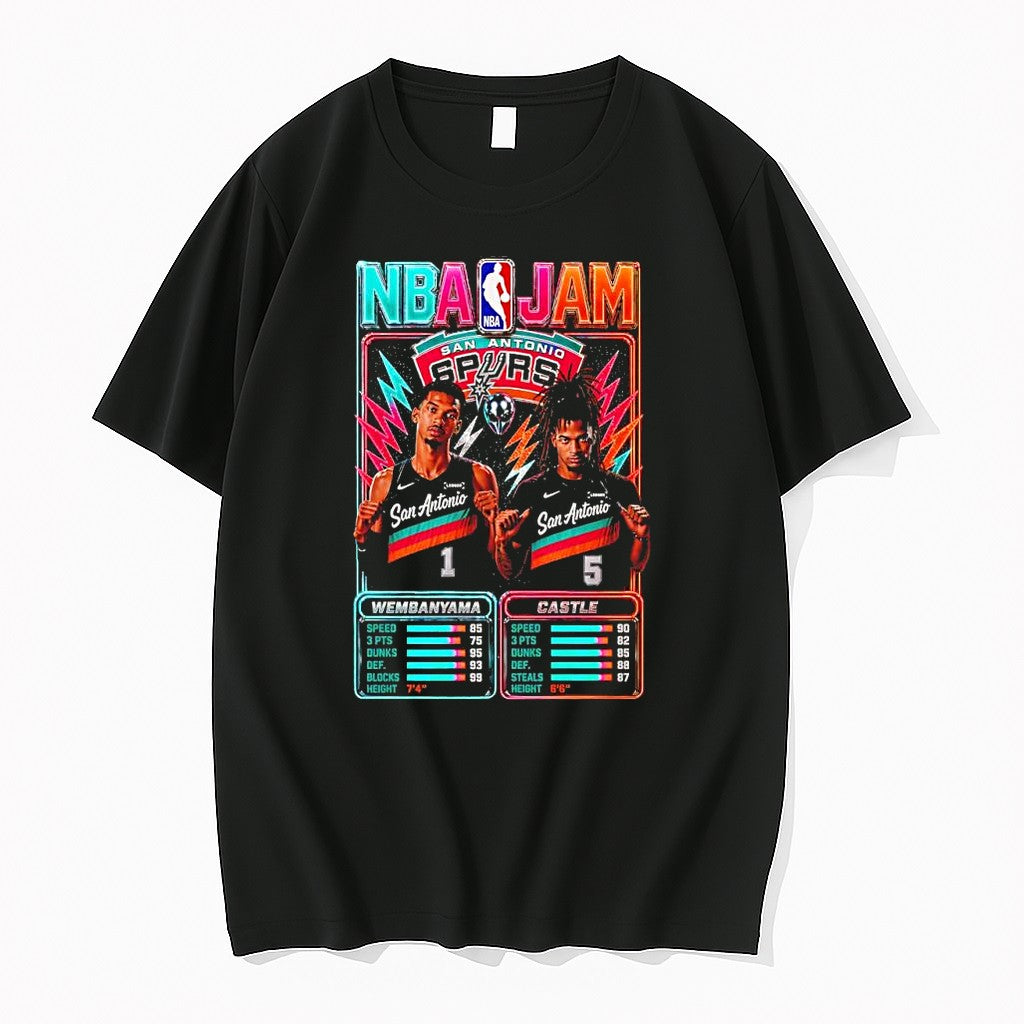 Original Wembanyama And Castle San Antonio Spurs Nba - Adult & Kids T-Shirts, Sweatshirts & Hoodies apparel design preview 1