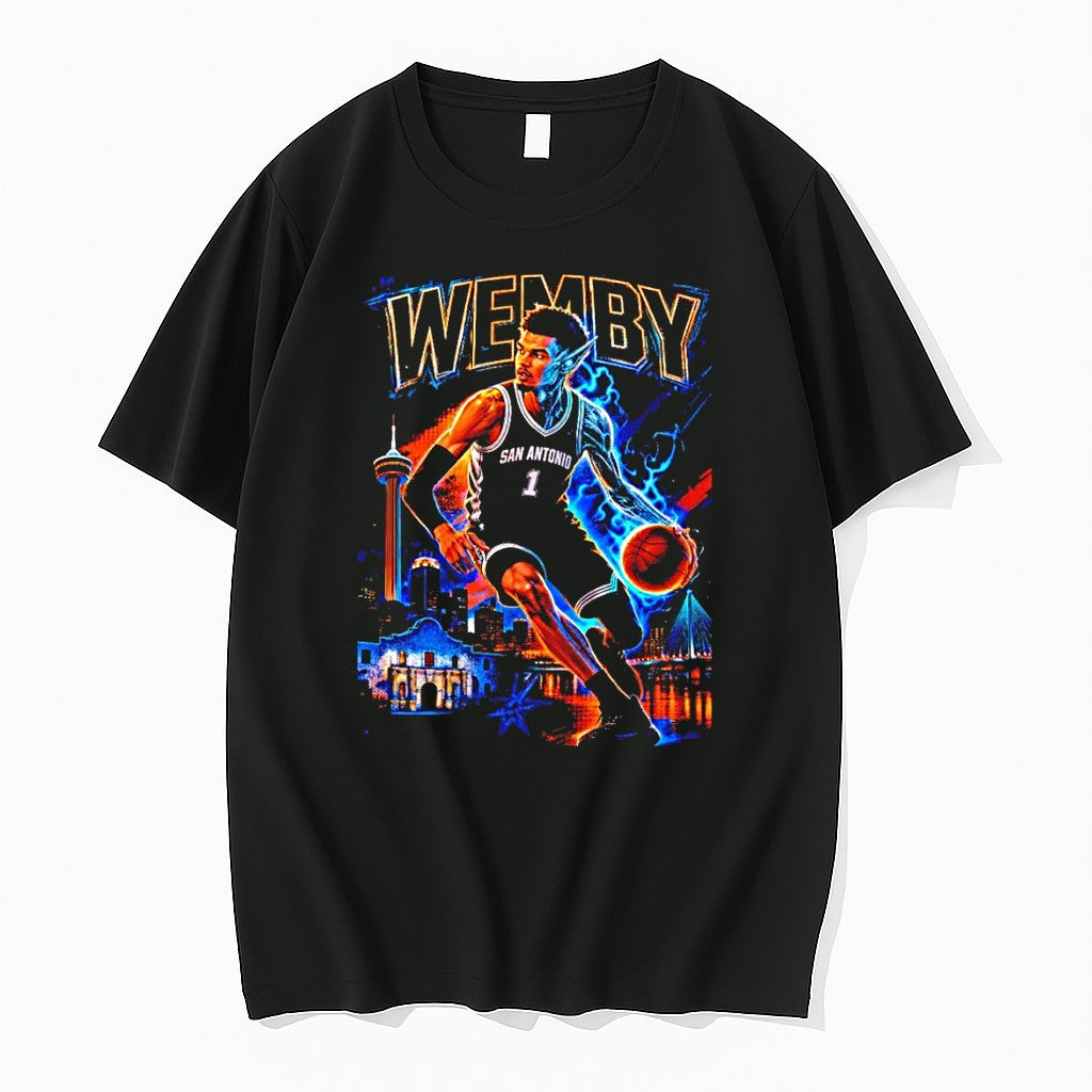 Original Wemby Half Alien San Antonio Spurs - Adult & Kids T-Shirts, Sweatshirts & Hoodies apparel design preview 1