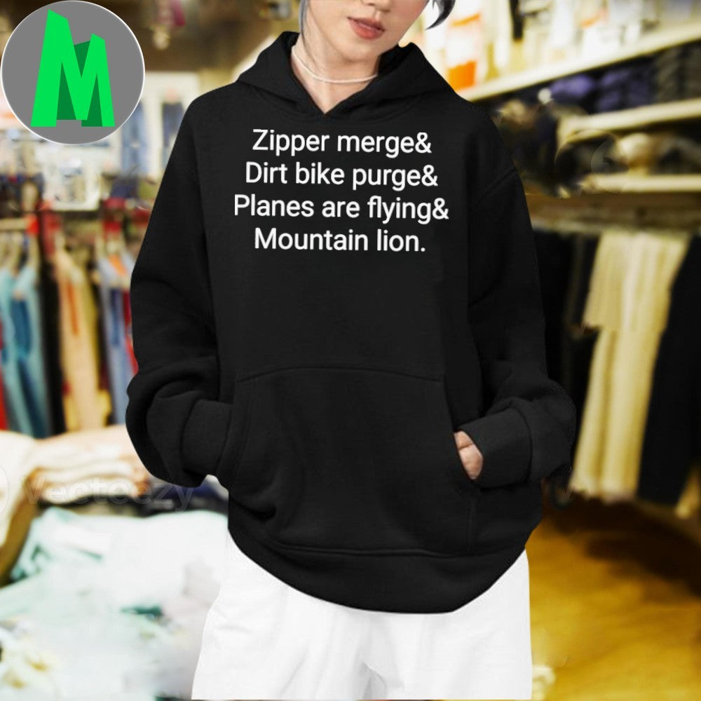 Original Zipper merge Dirt bike purge Planes are - Adult & Kids T-Shirts, Sweatshirts & Hoodies apparel design preview 1