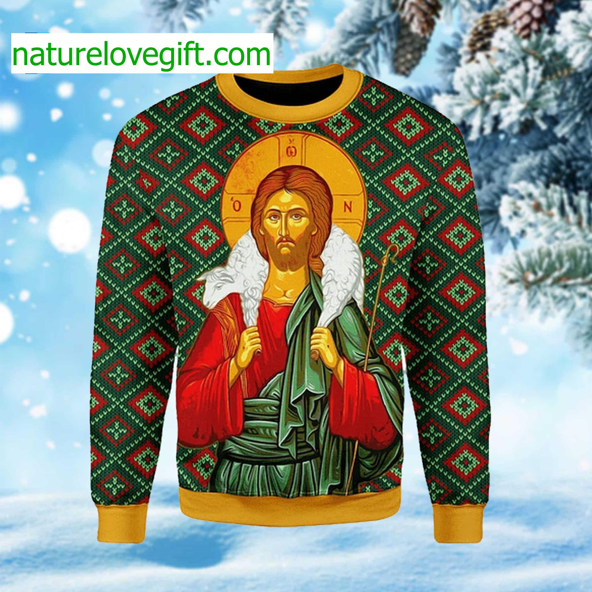 Orthodox Jesus Christ Ugly Christmas Sweater - Holiday Gift product image