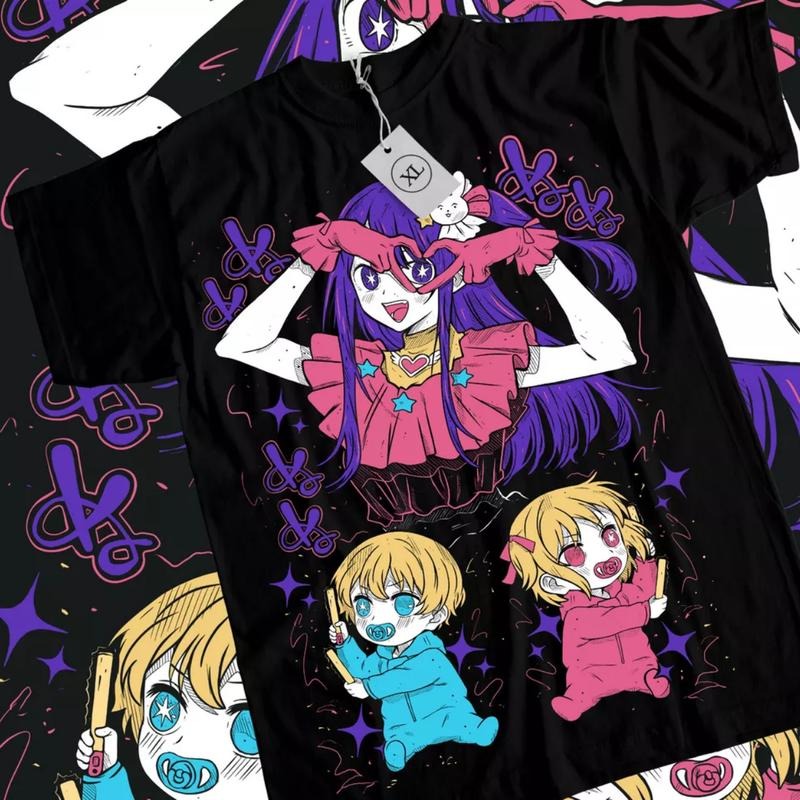 Oshi No Ko Anime Ai Hoshino Waifu Girl Manga Lover - Adult & Kids T-Shirts, Sweatshirts & Hoodies apparel design preview 1