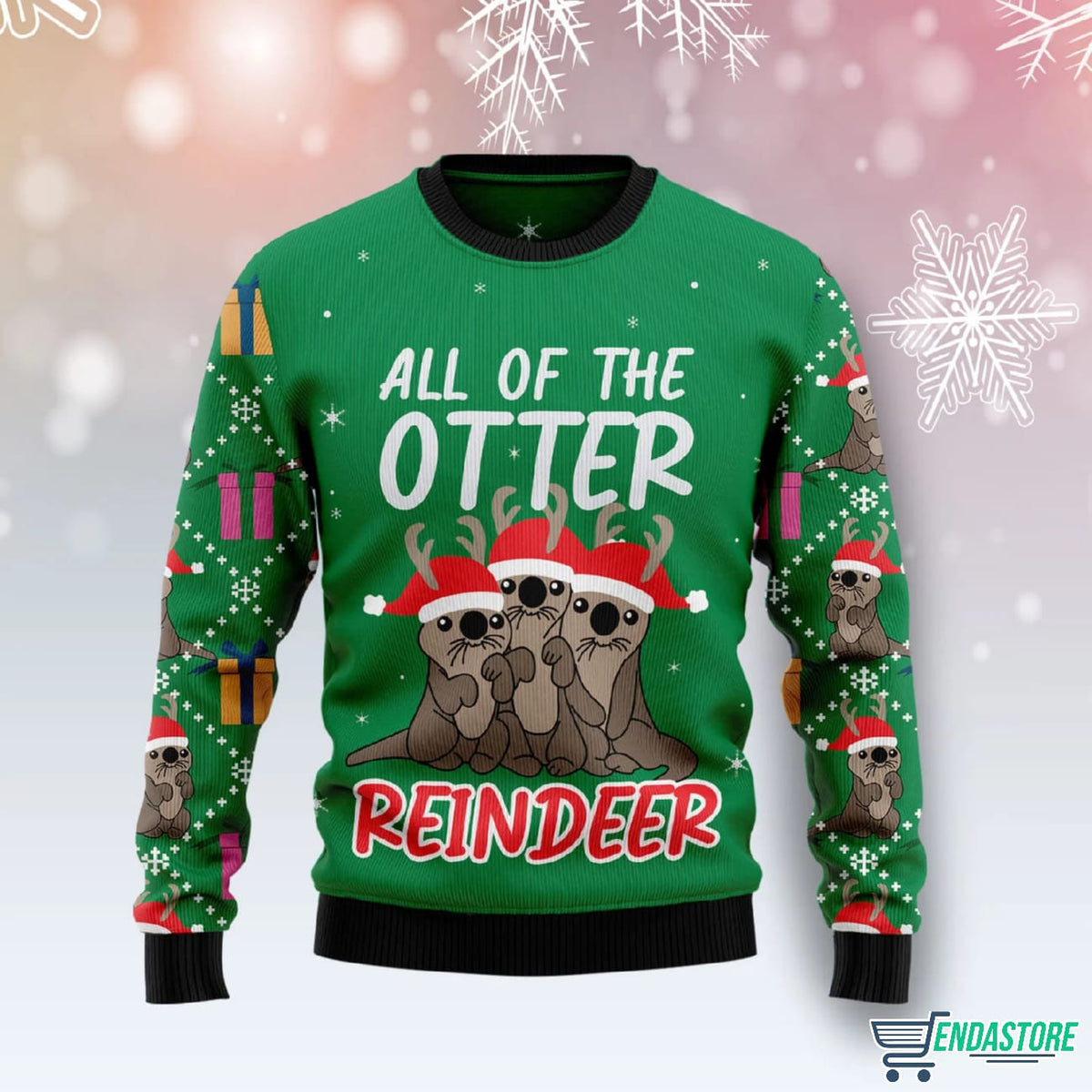 Otter Reindeer 3D Ugly Christmas Sweater - Holiday Gift product image
