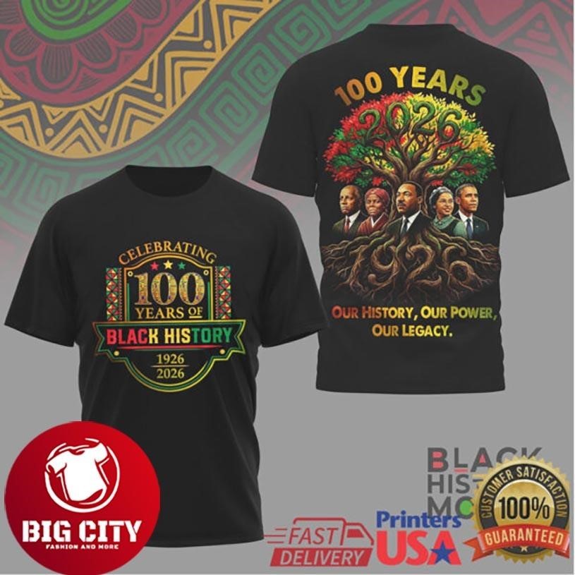 Our History Power Legacy 100 Years Black Two Sided - Adult & Kids T-Shirts, Sweatshirts & Hoodies apparel design preview 1