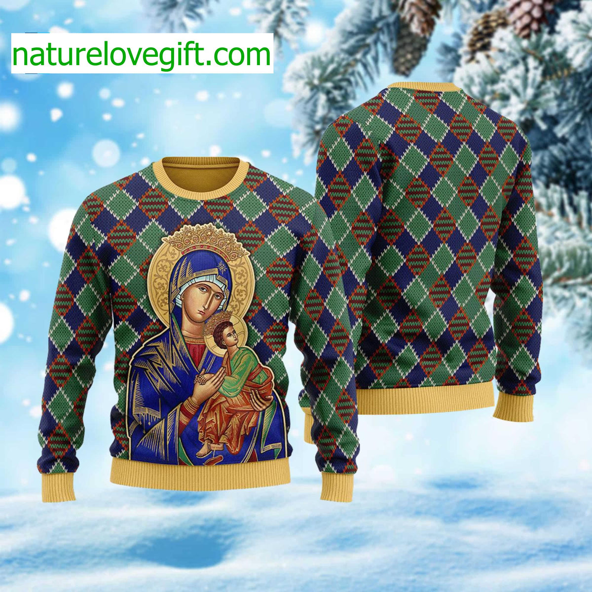 Our Lady Of Perpetual Help Ugly Christmas Sweater - Holiday Gift product image