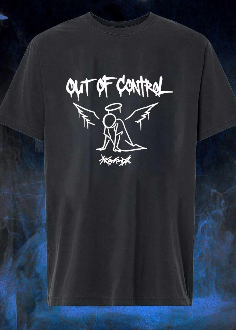 Out of Control Angel Huddled Cowering Scribble Logo - Adult & Kids T-Shirts, Sweatshirts & Hoodies apparel design preview 1