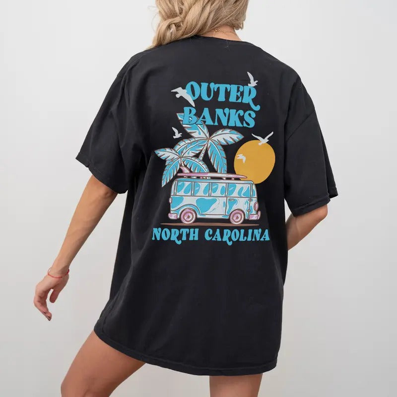 Outer Banks North Carolina (Only Back) Season 4 OBX - Adult & Kids T-Shirts, Sweatshirts & Hoodies apparel design preview 1