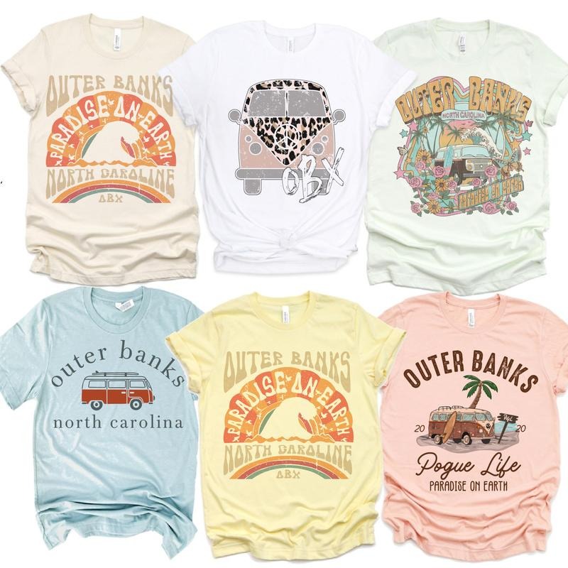 Outer Banks North Carolina OBX NC Tourist Soft Print - Adult & Kids T-Shirts, Sweatshirts & Hoodies apparel design preview 1