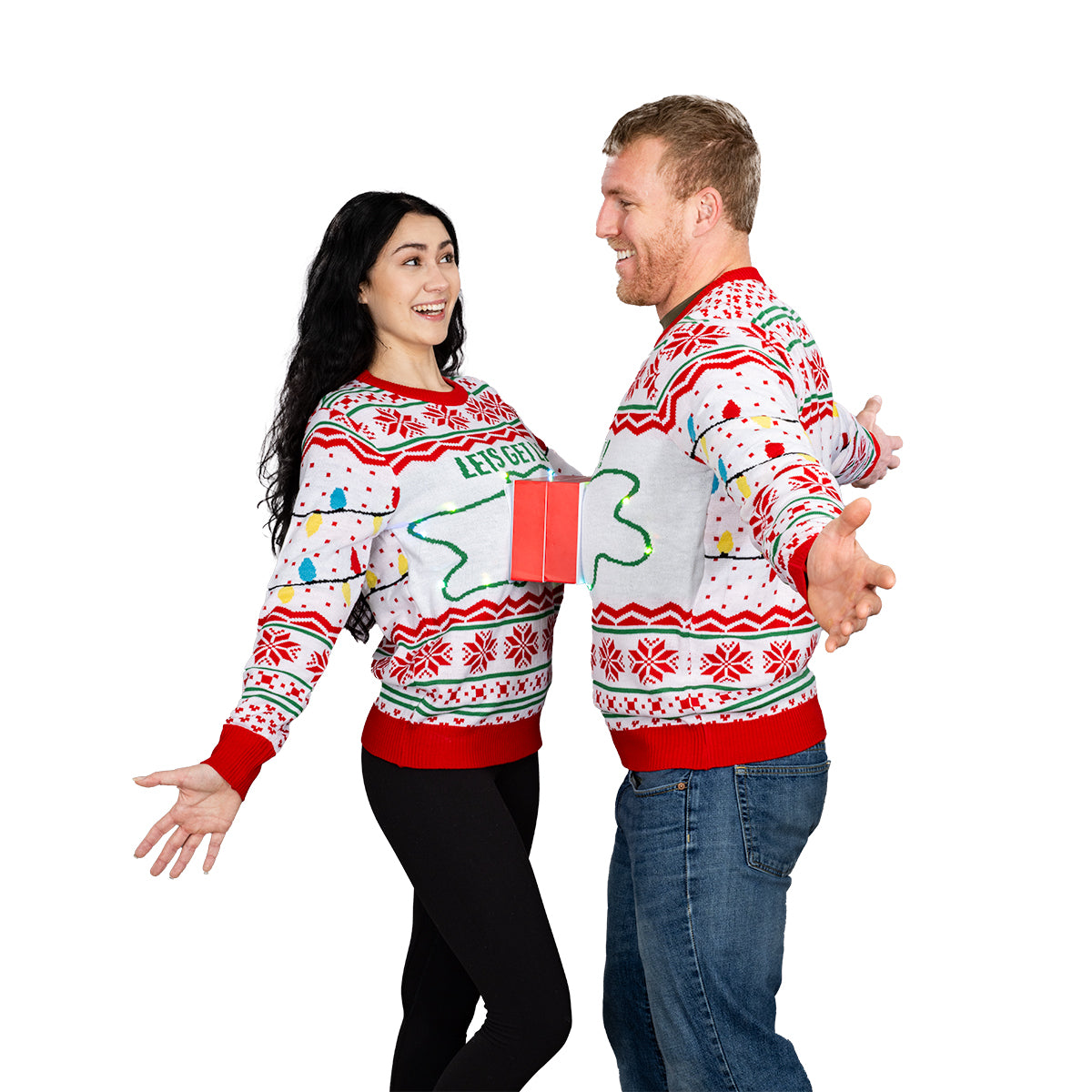3D Outlet and Plug Socket Matching Couples 3D Ugly Christmas Sweater - Holiday Gift product image 4