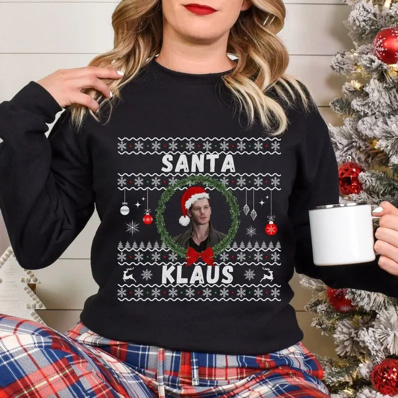 Santa Klaus Crew Neck Mikaelson Vampire Diaries - Adult & Kids T-Shirts, Sweatshirts & Hoodies apparel design preview 1