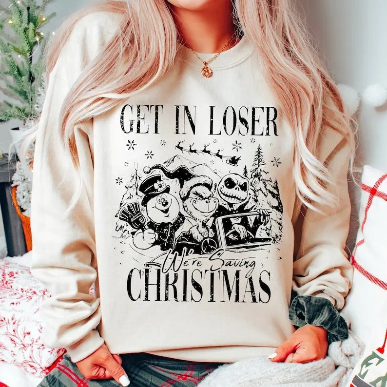 Nightmare Before Get Loser We'Re Saving Snowman Jack - Adult & Kids T-Shirts, Sweatshirts & Hoodies apparel design preview 1