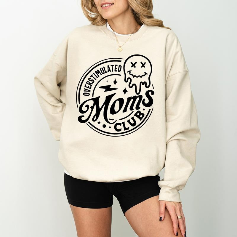 Overstimulated Moms Club Funny Mom Mama - Adult & Kids T-Shirts, Sweatshirts & Hoodies apparel design preview 1