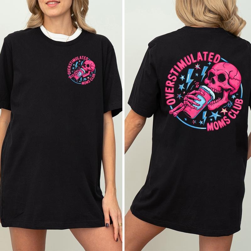 Overstimulated Moms Club Mama Comfort Colors Mom - Adult & Kids T-Shirts, Sweatshirts & Hoodies apparel design preview 1