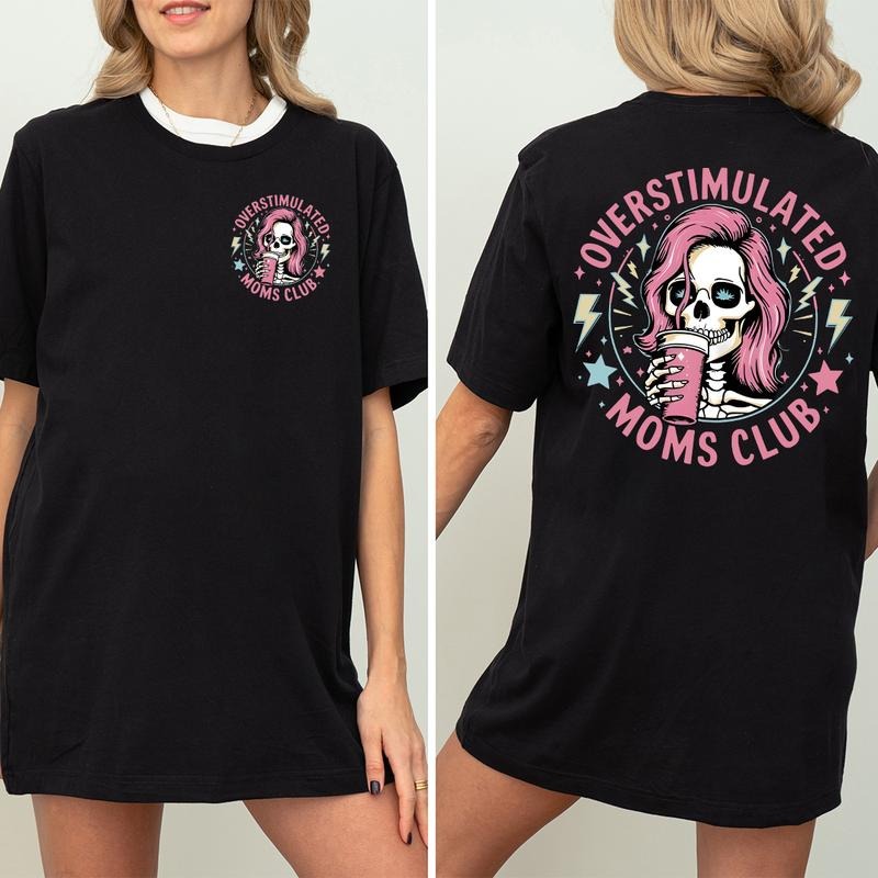 Overstimulated Moms Club Funny Mom New - Adult & Kids T-Shirts, Sweatshirts & Hoodies apparel design preview 1