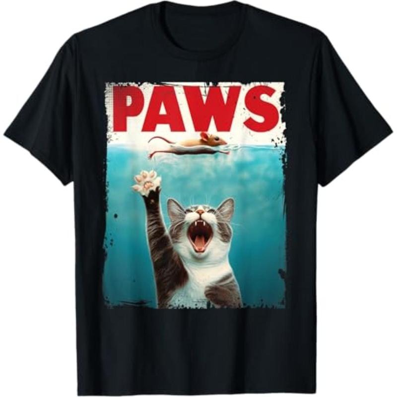 PAWS Parody Cat Mouse Humorous Chasing Kitten - Adult & Kids T-Shirts, Sweatshirts & Hoodies apparel design preview 1