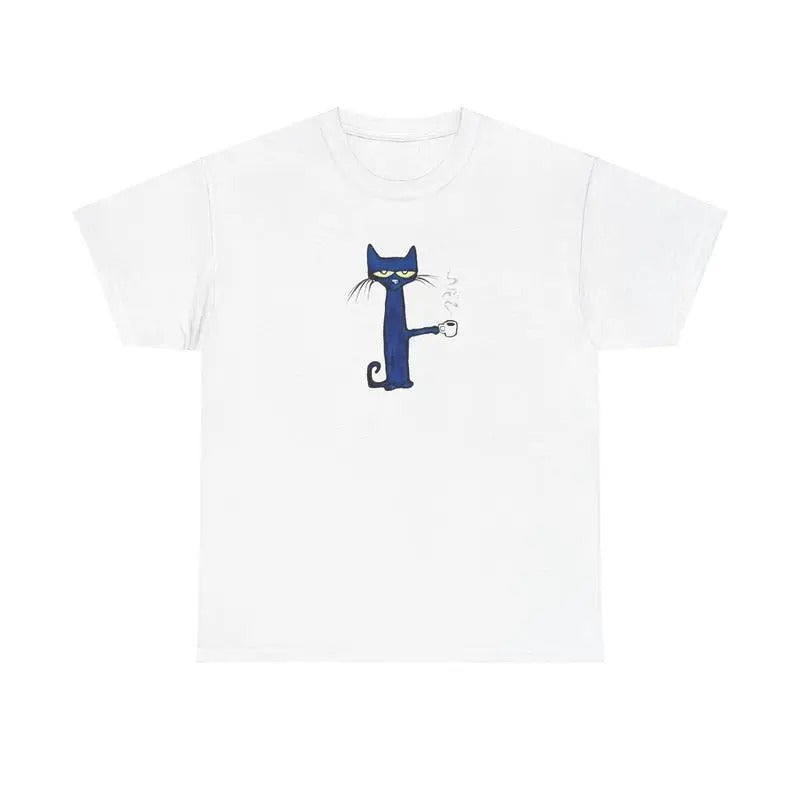 PETE CAT COFFEE Flower Top - Adult & Kids T-Shirts, Sweatshirts & Hoodies apparel design preview 1
