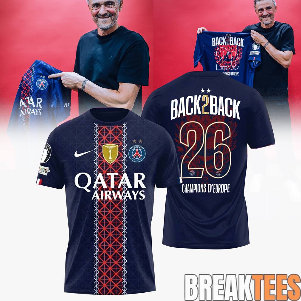 PSG UCL 2026 Back to European Champions - Adult & Kids T-Shirts, Sweatshirts & Hoodies apparel design preview 1