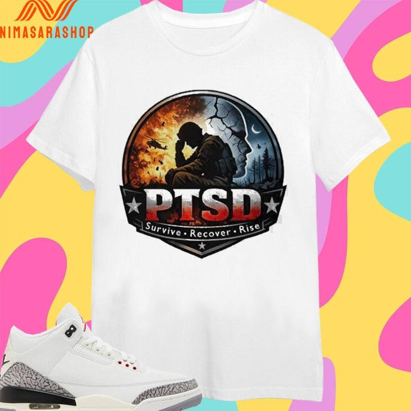 PTSD Survive Recover Rise - Adult & Kids T-Shirts, Sweatshirts & Hoodies apparel design preview 1
