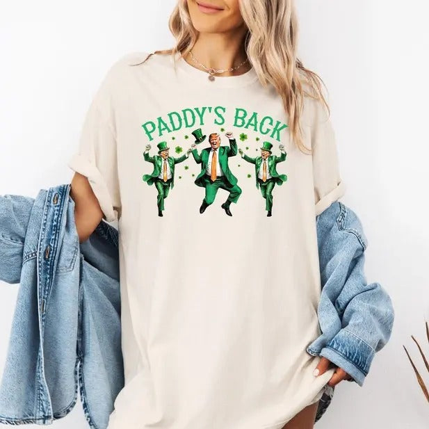 Paddy'S Back Funny Trump Irish Dance St Patricks Day - Adult & Kids T-Shirts, Sweatshirts & Hoodies apparel design preview 1