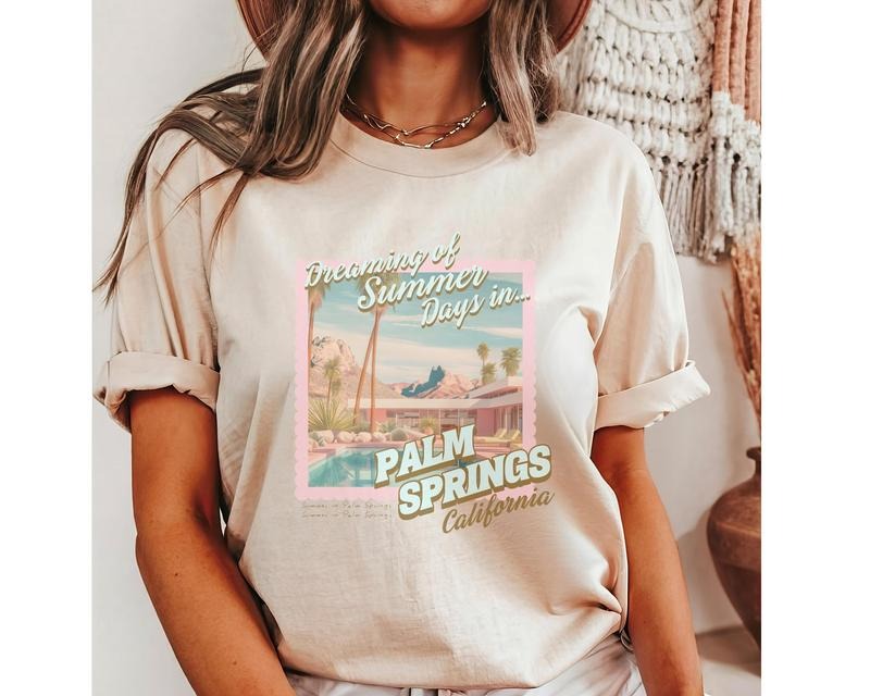 Palm Springs Beach Beachy Distressed Summer Vsco - Adult & Kids T-Shirts, Sweatshirts & Hoodies apparel design preview 1