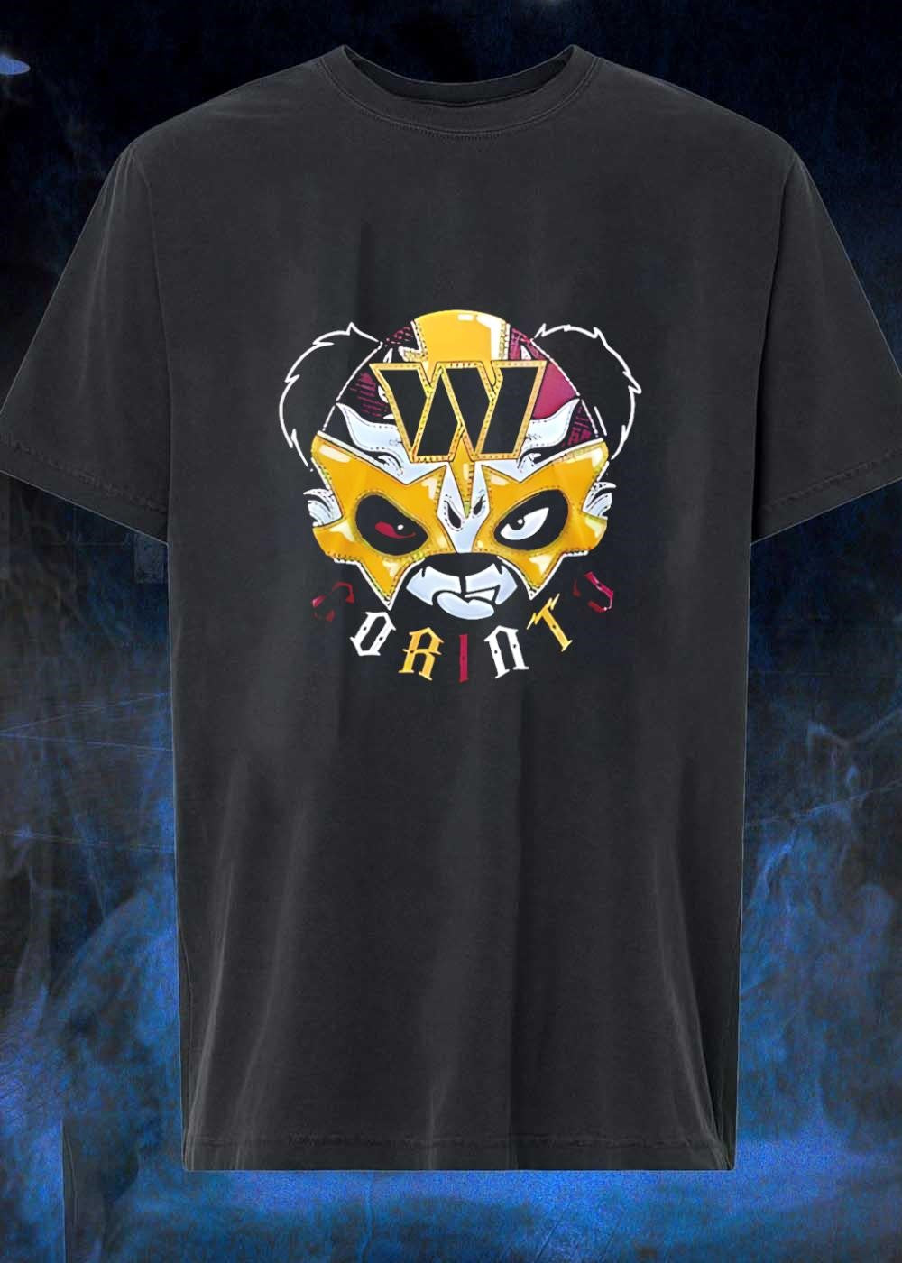Panda Luchador Wrestling Mask Washington Commanders - Adult & Kids T-Shirts, Sweatshirts & Hoodies apparel design preview 1