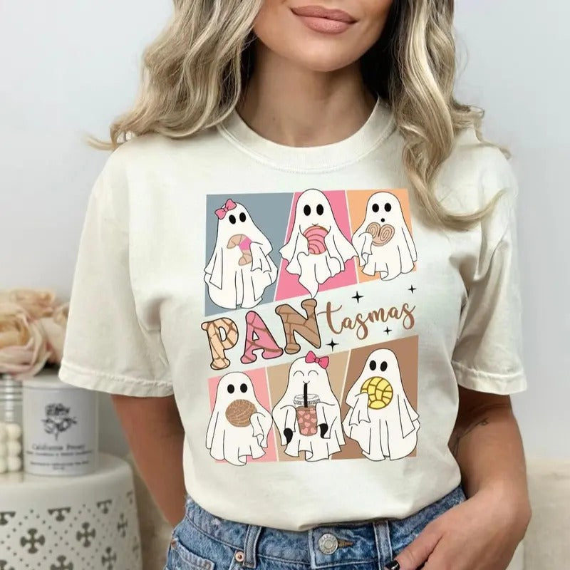 Pantasmas Ghost Cute Conchas Dia De Muertos Pan - Adult & Kids T-Shirts, Sweatshirts & Hoodies apparel design preview 1