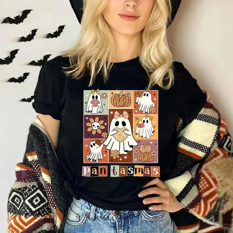 Pantasmas Ghost Halloween Spanish Spooky Latina - Adult & Kids T-Shirts, Sweatshirts & Hoodies apparel design preview 1