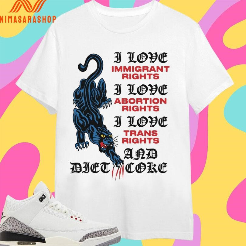 Panther I Love Immigrant Rights Abortion Trans And - Adult & Kids T-Shirts, Sweatshirts & Hoodies apparel design preview 1