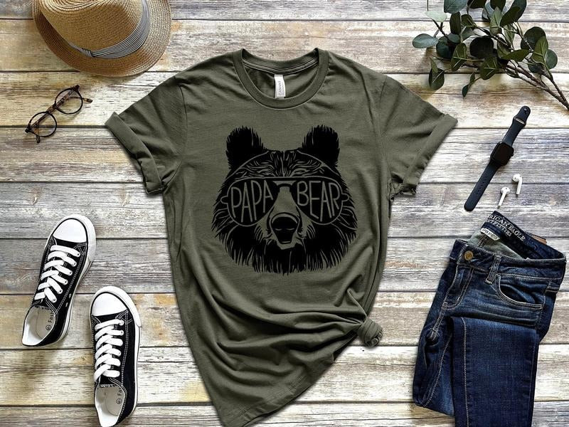 Papa Bear Sunglass Dad Husband Present Family - Adult & Kids T-Shirts, Sweatshirts & Hoodies apparel design preview 1