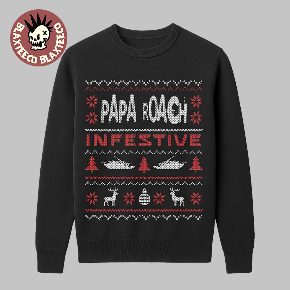Papa Roach Christmas 2025 Infestive Holiday Crewneck - Adult & Kids T-Shirts, Sweatshirts & Hoodies apparel design preview 1