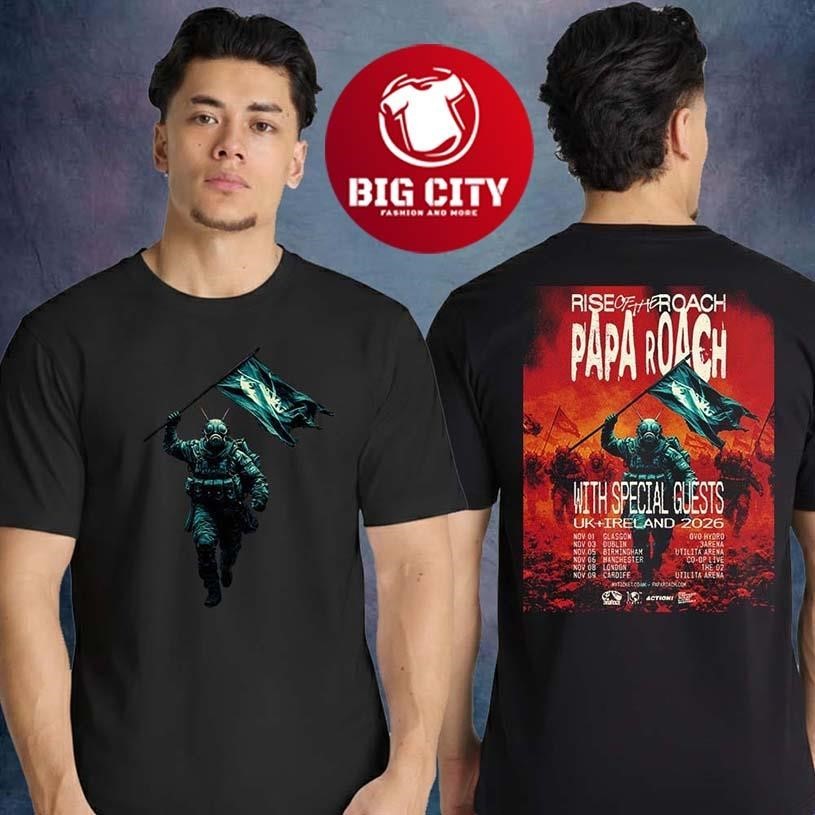 Papa Roach Rise Of The Tour UK Ireland 2026 Schedule - Adult & Kids T-Shirts, Sweatshirts & Hoodies apparel design preview 1