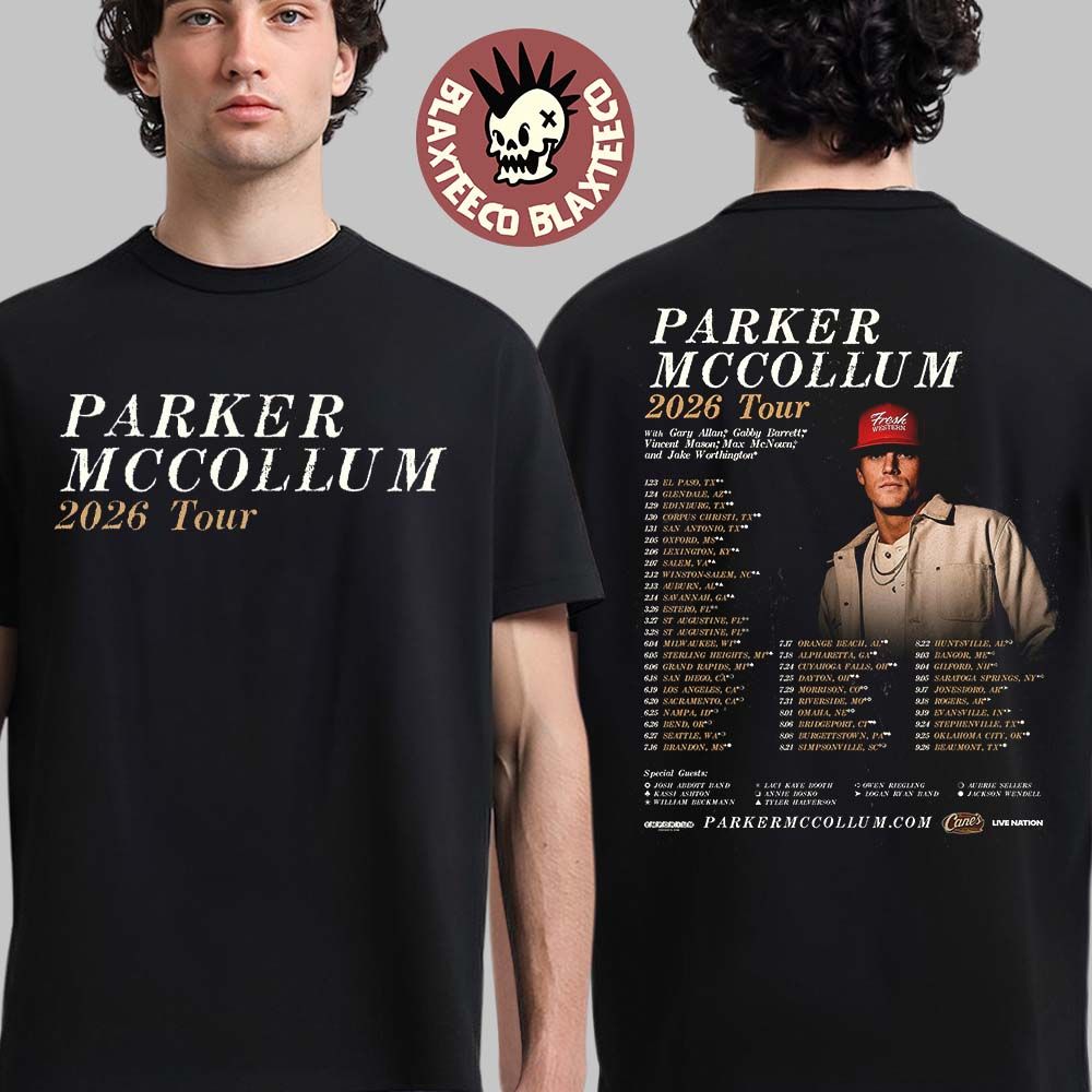 Parker McCollum 2026 Tour North America Schedule - Adult & Kids T-Shirts, Sweatshirts & Hoodies apparel design preview 1