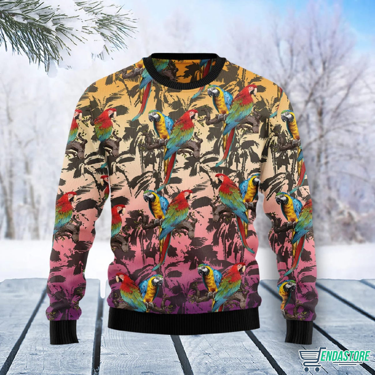 Parrot Palm Forest 3D Ugly Christmas Sweater - Holiday Gift product image