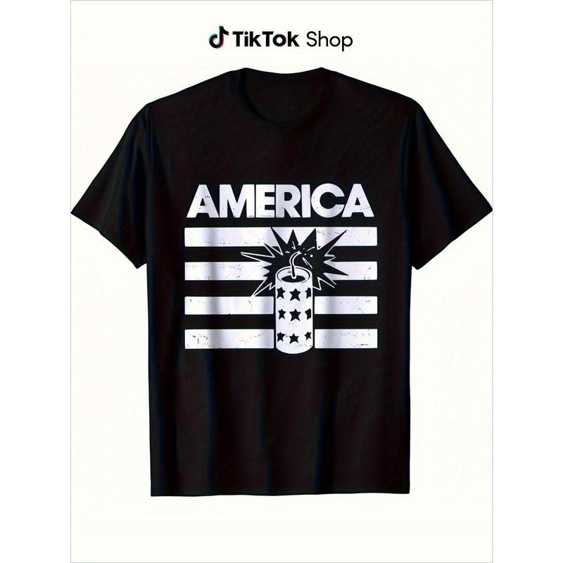 Patriotic 4th July Black Cotton Crew Neck Short - Adult & Kids T-Shirts, Sweatshirts & Hoodies apparel design preview 1