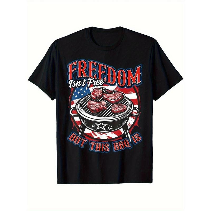 Patriotic BBQ Grill "Freedom Isn'T Free But This Is" - Adult & Kids T-Shirts, Sweatshirts & Hoodies apparel design preview 1