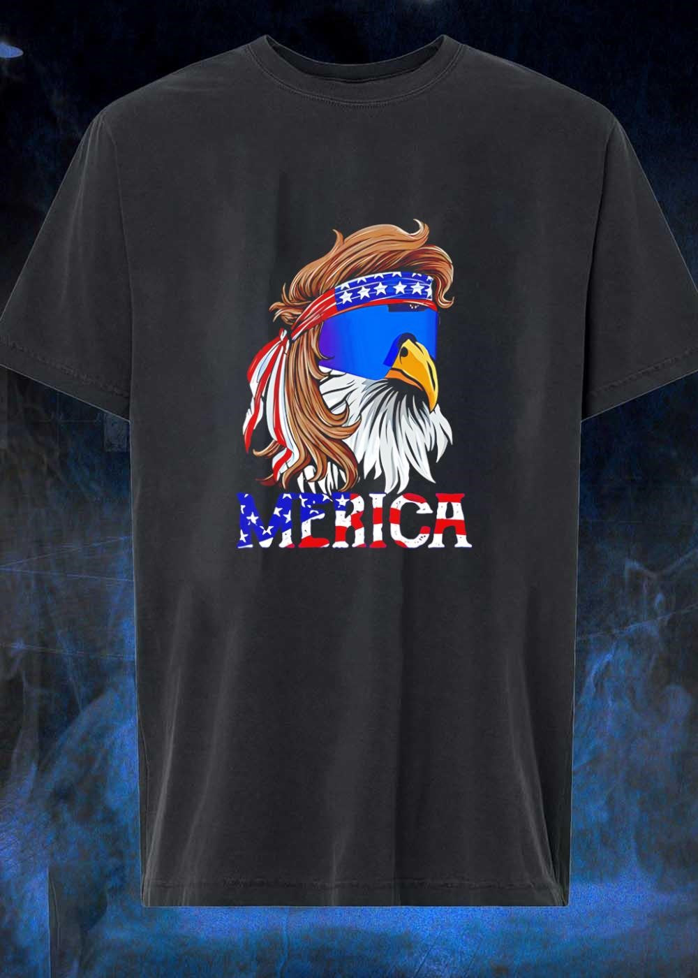 Patriotic Bald Eagle Mullet Sunglasses Merica - Adult & Kids T-Shirts, Sweatshirts & Hoodies apparel design preview 1