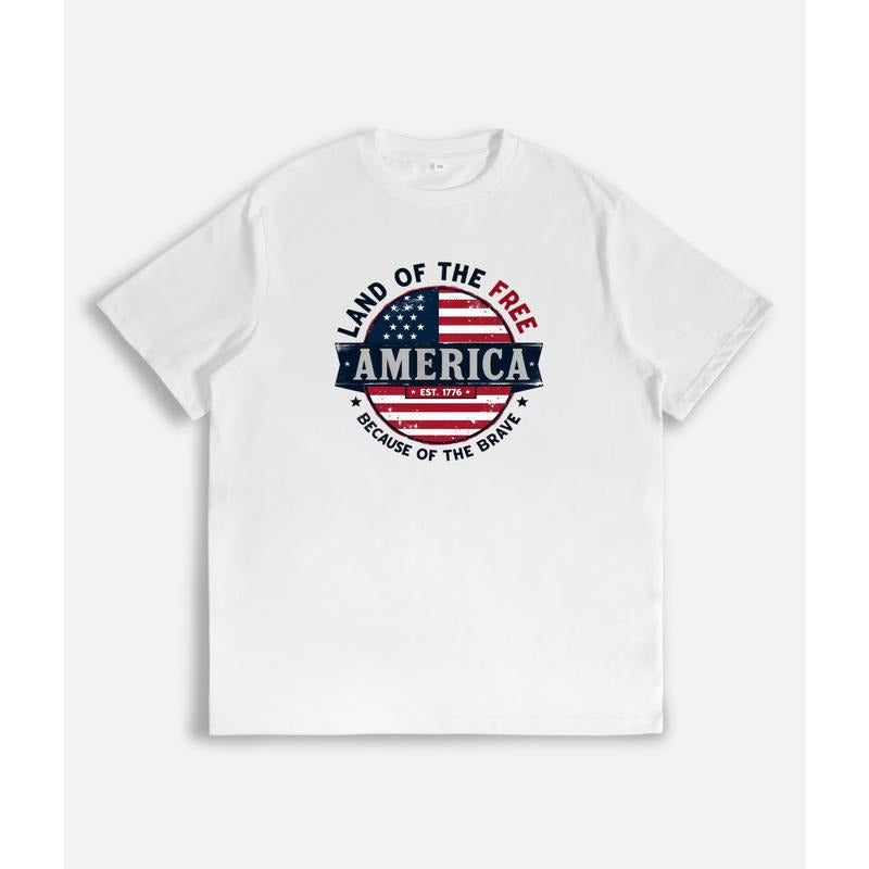 Patriotic Celebrating America "Land Free Because - Adult & Kids T-Shirts, Sweatshirts & Hoodies apparel design preview 1