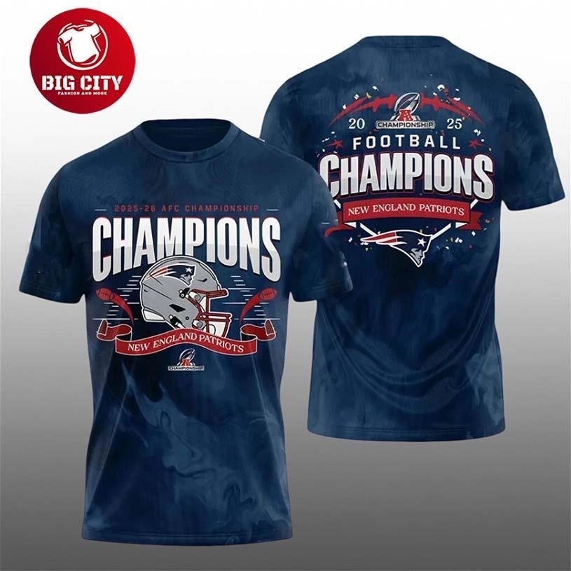 Patriots 2026 AFC Championship Champions Football Two - Adult & Kids T-Shirts, Sweatshirts & Hoodies apparel design preview 1