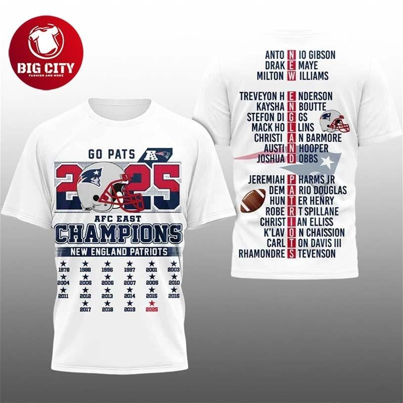 Patriots 2026 SB LX AFC East Champions Two Sided - Adult & Kids T-Shirts, Sweatshirts & Hoodies apparel design preview 1