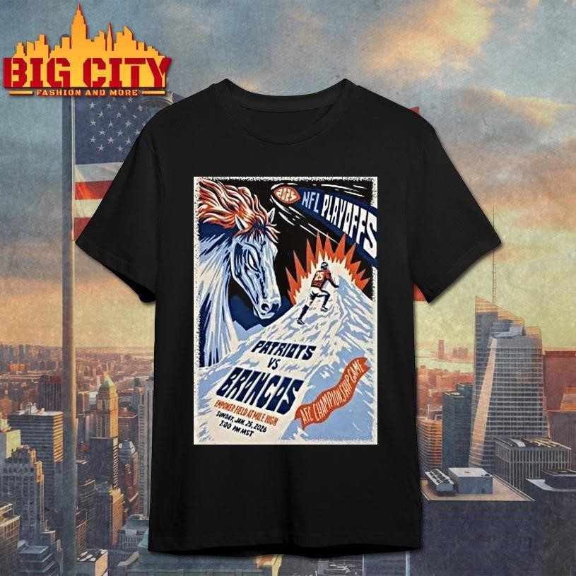 Patriots Vs Broncos Jan 25 2026 Afc Championship Game - Adult & Kids T-Shirts, Sweatshirts & Hoodies apparel design preview 1