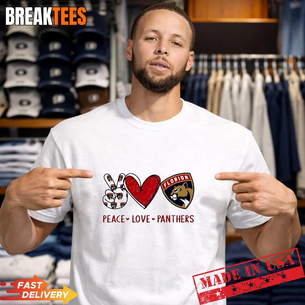Peace Love Florida Panthers NHL - Adult & Kids T-Shirts, Sweatshirts & Hoodies apparel design preview 1