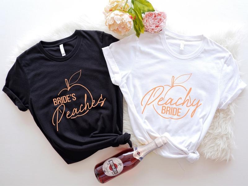 Peach Bachelorette Peachy Bride Bride'S Peaches - Adult & Kids T-Shirts, Sweatshirts & Hoodies apparel design preview 1