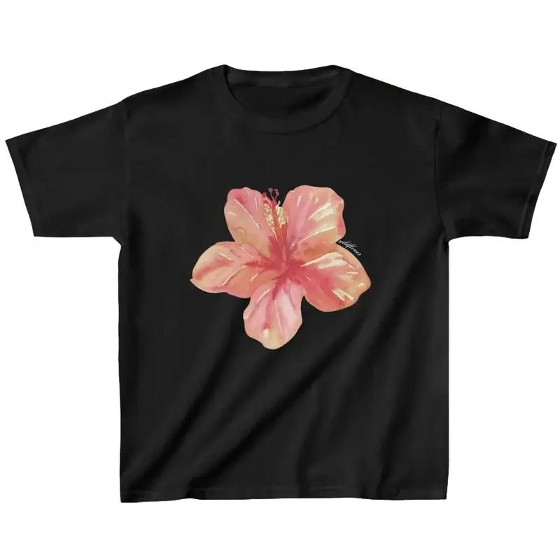 Peach Hibiscus Flower 90s Baby Y2K Summer Lilly - Adult & Kids T-Shirts, Sweatshirts & Hoodies apparel design preview 1